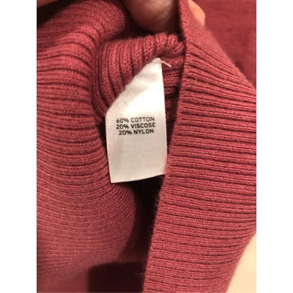 Hinge Dusty Rose Pink Woven Scoop Neck Elastic Wide Waist Puff Sleeve Shirt - Picture 8 of 13